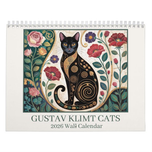 Gustav Klimt Cats 2026 Wall Calendar – Art Nouveau Kalender (Titelbild)
