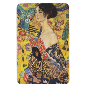 Gustav Klimt Dame mit Fächer Art Nouveau Gemälde Magnet