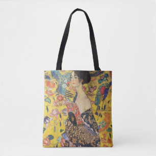 Gustav Klimt Dame mit Fächer Art Nouveau Gemälde Tasche