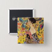 Gustav Klimt - Dame mit Fächer Button (Vorne & Hinten)