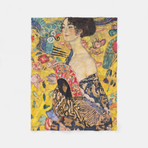 Gustav Klimt - Dame mit Fächer Fleecedecke