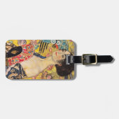 Gustav Klimt - Dame mit Fächer Gepäckanhänger (Vorderseite horizontal)