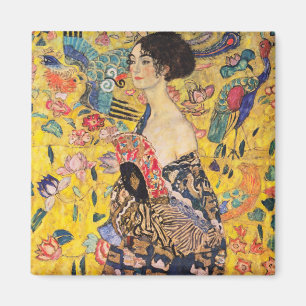 Gustav Klimt - Dame mit Fächer Magnet