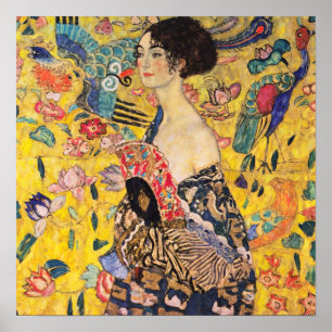 Gustav Klimt - Dame mit Fächer Poster