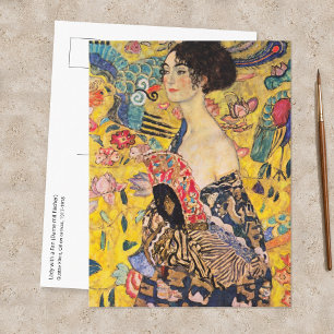 Gustav Klimt - Dame mit Fächer Postkarte