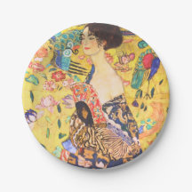 Gustav Klimt Dame mit Fächer vintage Art Nouveau