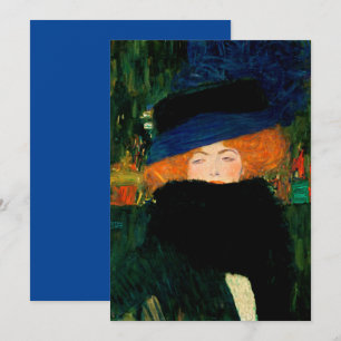 Gustav Klimt "Dame mit Hut und Federn" Weihnachtsk Feiertagskarte