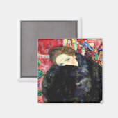 Gustav Klimt - Dame mit Muff Magnet (Vorderseite/Rückseite)