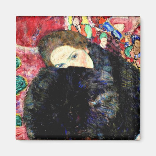 Gustav Klimt - Dame mit Muff Magnet (Vorne)