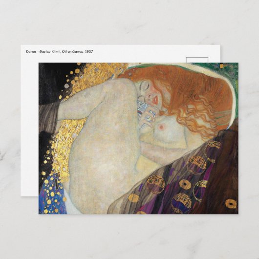 Gustav Klimt - Danae Postkarte (Vorne/Hinten)