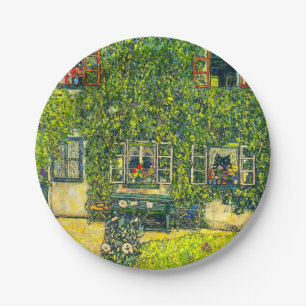 Gustav Klimt Das Haus Guardaboschi Pappteller