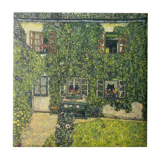 Gustav Klimt- das Haus von Guardaboschi Fliese (Vorderseite)