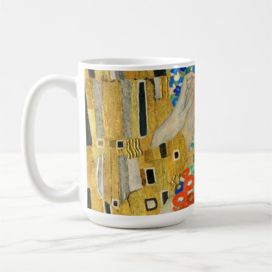 Gustav Klimt Das Kiss Faces Detail Gemälde Kaffeetasse (Links)