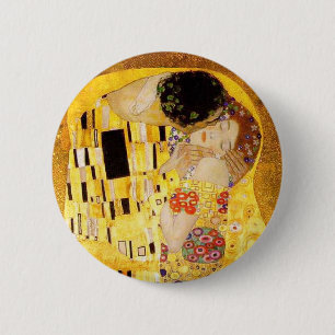 Gustav Klimt Das klassische Kiss-Gemälde Button