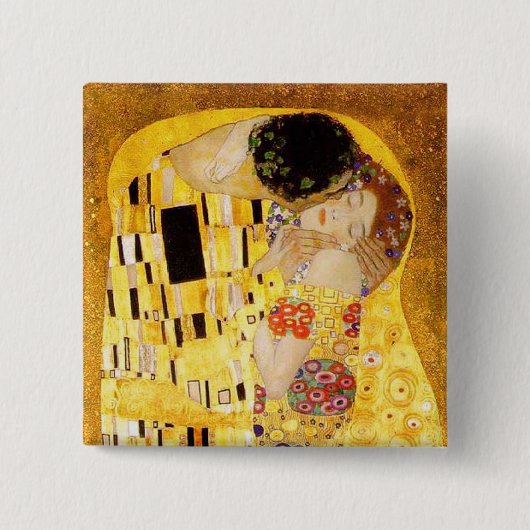Gustav Klimt Das klassische Kiss-Gemälde Button (Vorderseite)