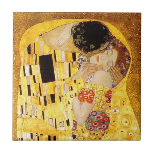 Gustav Klimt Das klassische Kiss-Gemälde Fliese (Vorderseite)
