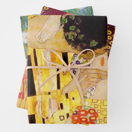 Gustav Klimt Das klassische Kiss-Gemälde Geschenkpapier Set (Beispiel)