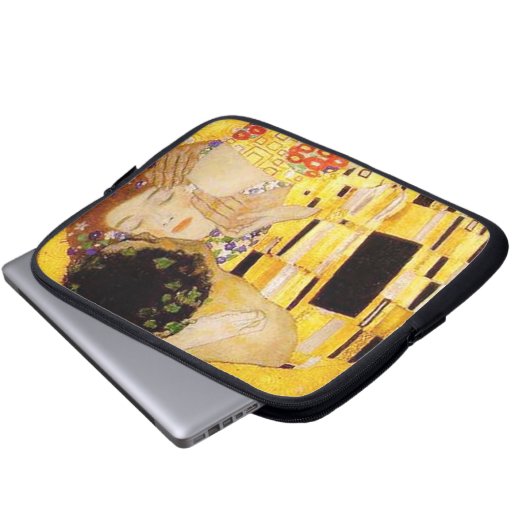 Gustav Klimt Das klassische Kiss-Gemälde Laptopschutzhülle (Vorne Knopf)