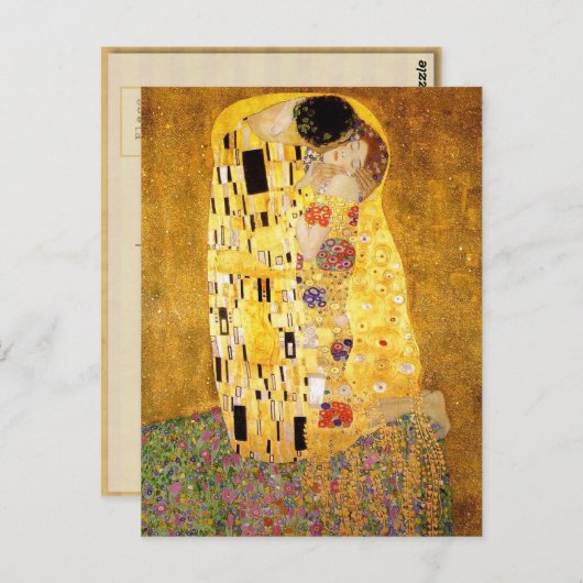 Gustav Klimt Das klassische Kiss-Gemälde Postkarte (Vorne/Hinten)