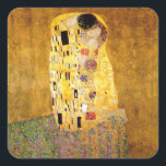 Gustav Klimt Das klassische Kiss-Gemälde Quadratischer Aufkleber<br><div class="desc">Gustav Klimt Der Kuss Gustav Klimt verwendete in seinem wunderschönen Werk Jugendstil-Frauen und Dekorationskunst echtes Gold. Dieses Klimt-Gemälde hieß "Der Kuss" und ist das bekannteste Jugendstil-Werk, das er je gemalt hat. Das Gemälde Gustav Klimt ist eine Jugendstil-Frau und Mann in einer Umarmung. Die Farben sind überwiegend gold - mit echtem...</div>