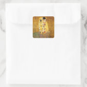 Gustav Klimt Das klassische Kiss-Gemälde Quadratischer Aufkleber (Tasche)