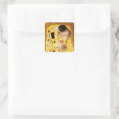 Gustav Klimt Das klassische Kiss-Gemälde Quadratischer Aufkleber (Tasche)