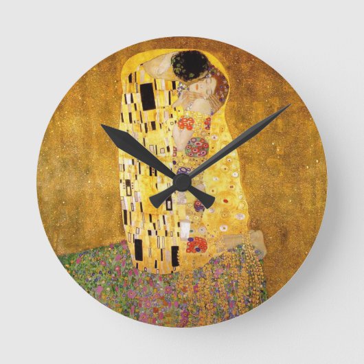 Gustav Klimt Das klassische Kiss-Gemälde Runde Wanduhr (Vorderseite)