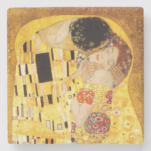 Gustav Klimt Das klassische Kiss-Gemälde Steinuntersetzer (Vorderseite)