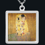 Gustav Klimt Das klassische Kiss-Gemälde Versilberte Kette<br><div class="desc">Gustav Klimt Der Kuss Gustav Klimt verwendete in seinem wunderschönen Werk Jugendstil-Frauen und Dekorationskunst echtes Gold. Dieses Klimt-Gemälde hieß "Der Kuss" und ist das bekannteste Jugendstil-Werk, das er je gemalt hat. Das Gemälde Gustav Klimt ist eine Jugendstil-Frau und Mann in einer Umarmung. Die Farben sind überwiegend gold - mit echtem...</div>