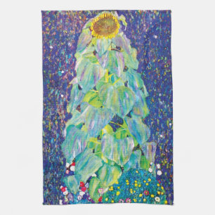 Gustav Klimt - Das Sonnenblumen Feinmalerei Gemäld Handtuch