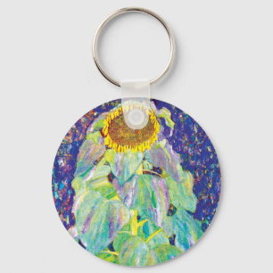 Gustav Klimt - Das Sonnenblumen-Kunstgemälde Schlüsselanhänger