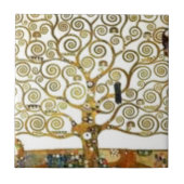 Gustav Klimt - der Baum der Lebenmalerei Fliese (Vorderseite)