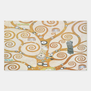 Gustav Klimt Der Baum des Lebens Art Nouveau Rechteckiger Aufkleber
