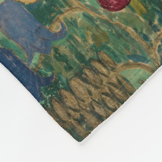 Gustav Klimt - Der Baum des Lebens, Stoclet Frieze Fleecedecke (Ecke)