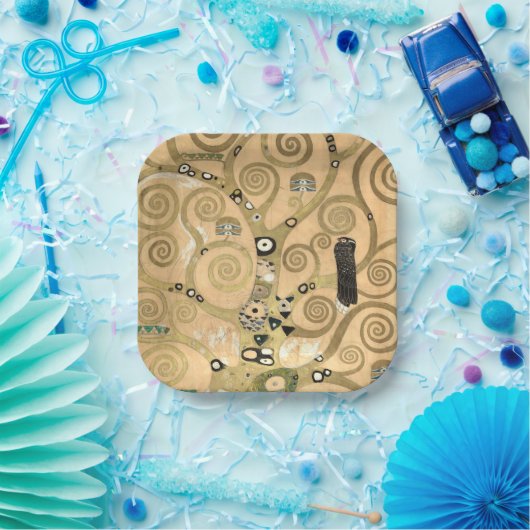 Gustav Klimt - Der Baum des Lebens, Stoclet Frieze Pappteller (Party)