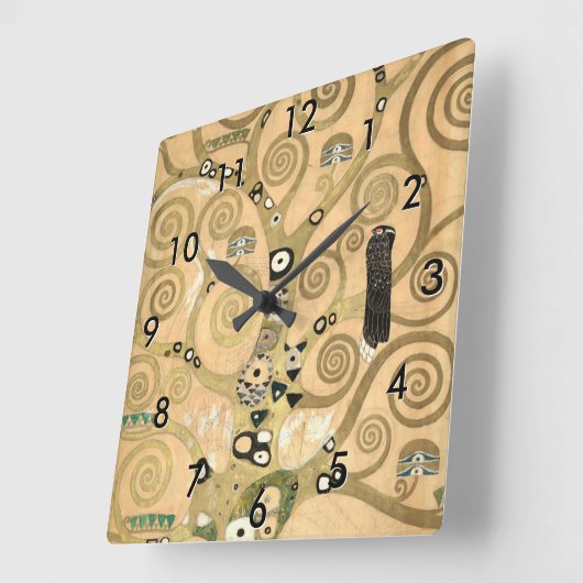 Gustav Klimt - Der Baum des Lebens, Stoclet Frieze Quadratische Wanduhr (Winkel)