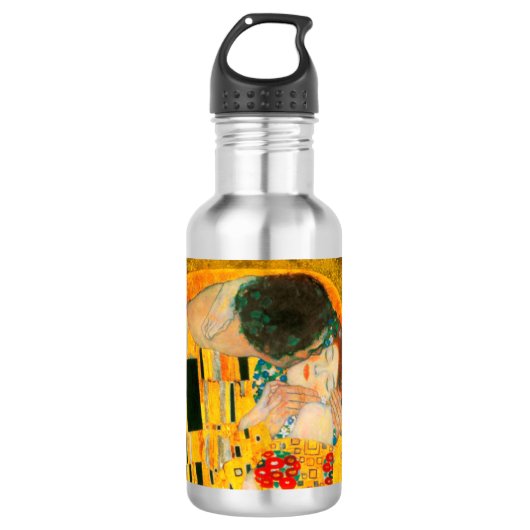 Gustav Klimt Der Kiss Edelstahlflasche (Vorderseite)