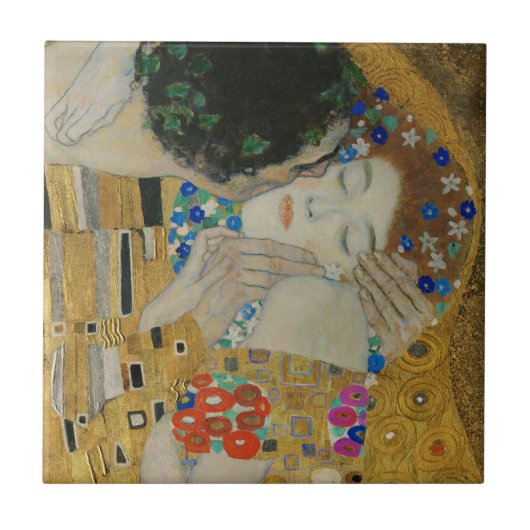 Gustav Klimt Der Kiss Fliese (Vorderseite)