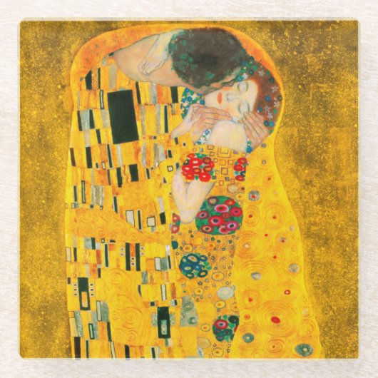Gustav Klimt Der Kiss Glasuntersetzer (Vorderseite)