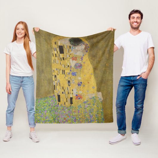 Gustav Klimt-Der Kiss | Gold Leaf Kunstwerk Fleecedecke (Beispiel)