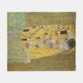 Gustav Klimt-Der Kiss | Gold Leaf Kunstwerk Fleecedecke (Vorderseite (Horizontal))