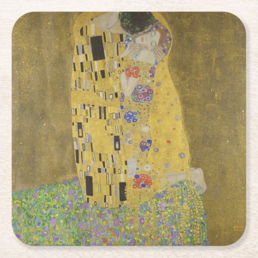 Gustav Klimt Der Kiss Rechteckiger Pappuntersetzer (Vorderseite)