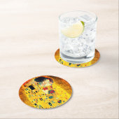 Gustav Klimt Der Kiss Runder Pappuntersetzer (Vor Ort)