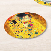 Gustav Klimt Der Kiss Runder Pappuntersetzer (Angewinkelt)