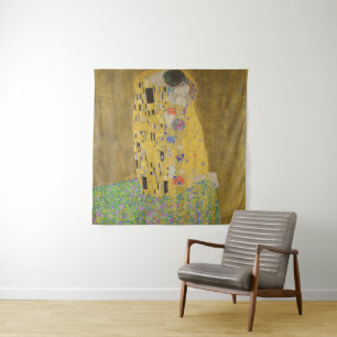 Gustav Klimt Der Kiss Wandteppich