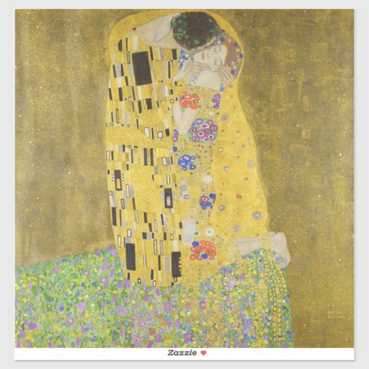 Gustav Klimt - Der Kuss Aufkleber (Blatt)