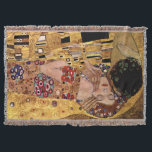 Gustav Klimt: Der Kuss (Detail) Decke<br><div class="desc">Eine reizend klassische Wurfsdecke,  die ein romantisches Paar teilt einen Kuss,  gemalt vom österreichischen Symbolistmaler Gustav Klimt kennzeichnet.</div>