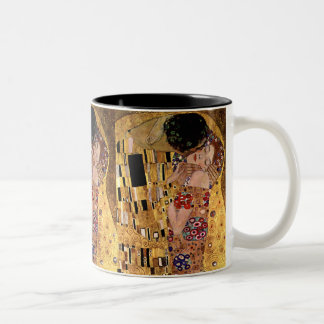 Gustav Klimt: Der Kuss (Detail) Zweifarbige Tasse