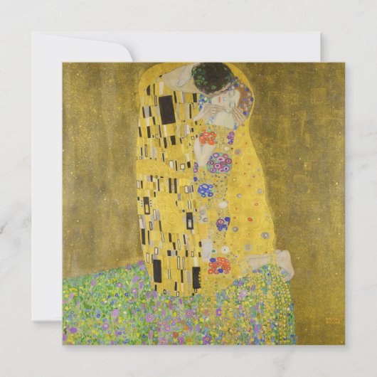 Gustav Klimt - Der Kuss Einladung (Vorderseite)