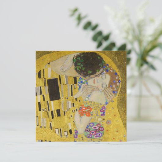 Gustav Klimt - Der Kuss Einladung (Stehend Vorderseite)